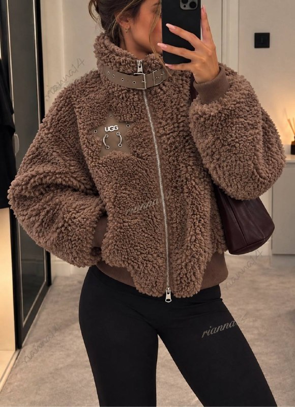 Novedades brown shearling jacket